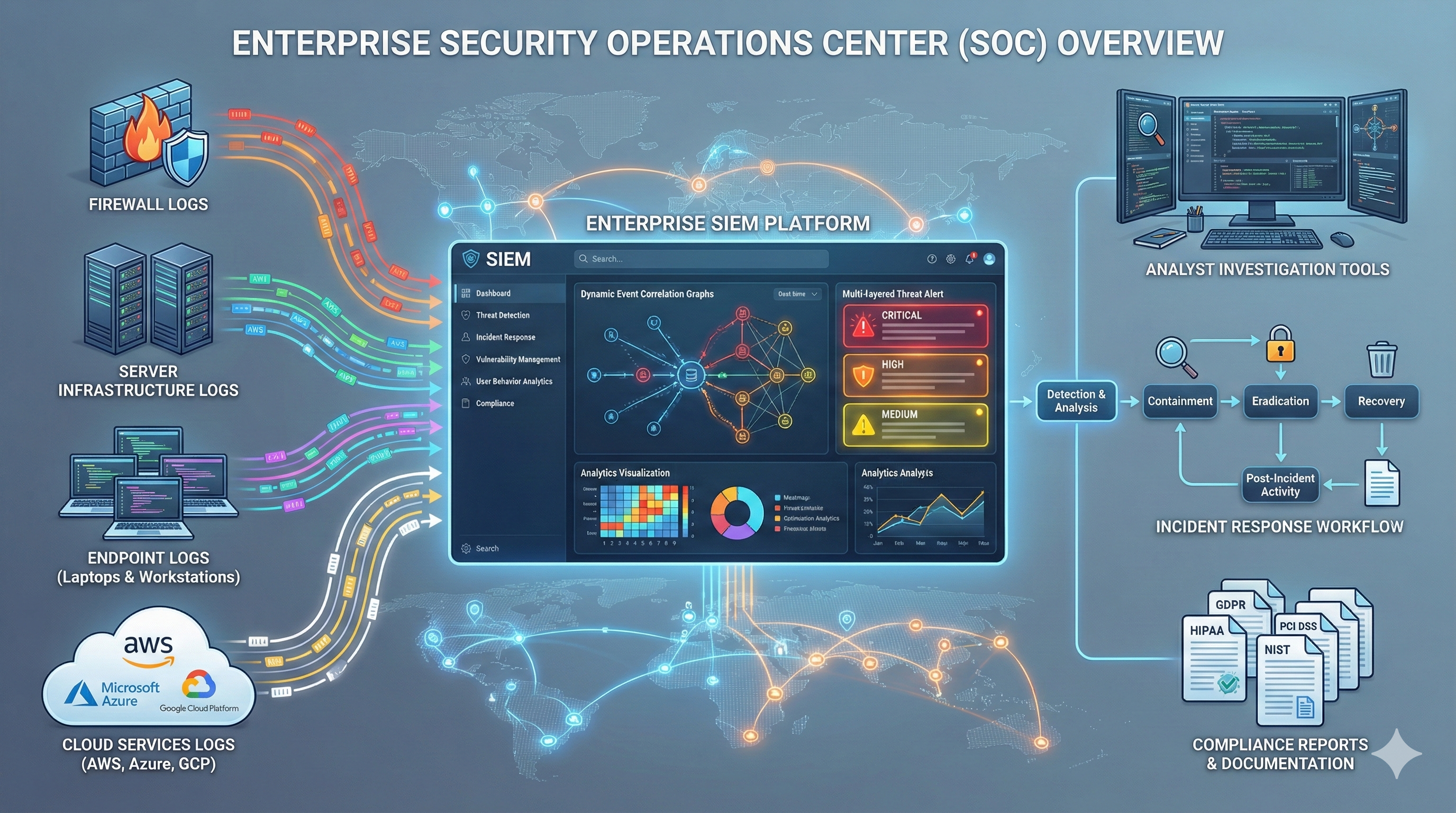 SIEM Security Operations Center Architecture